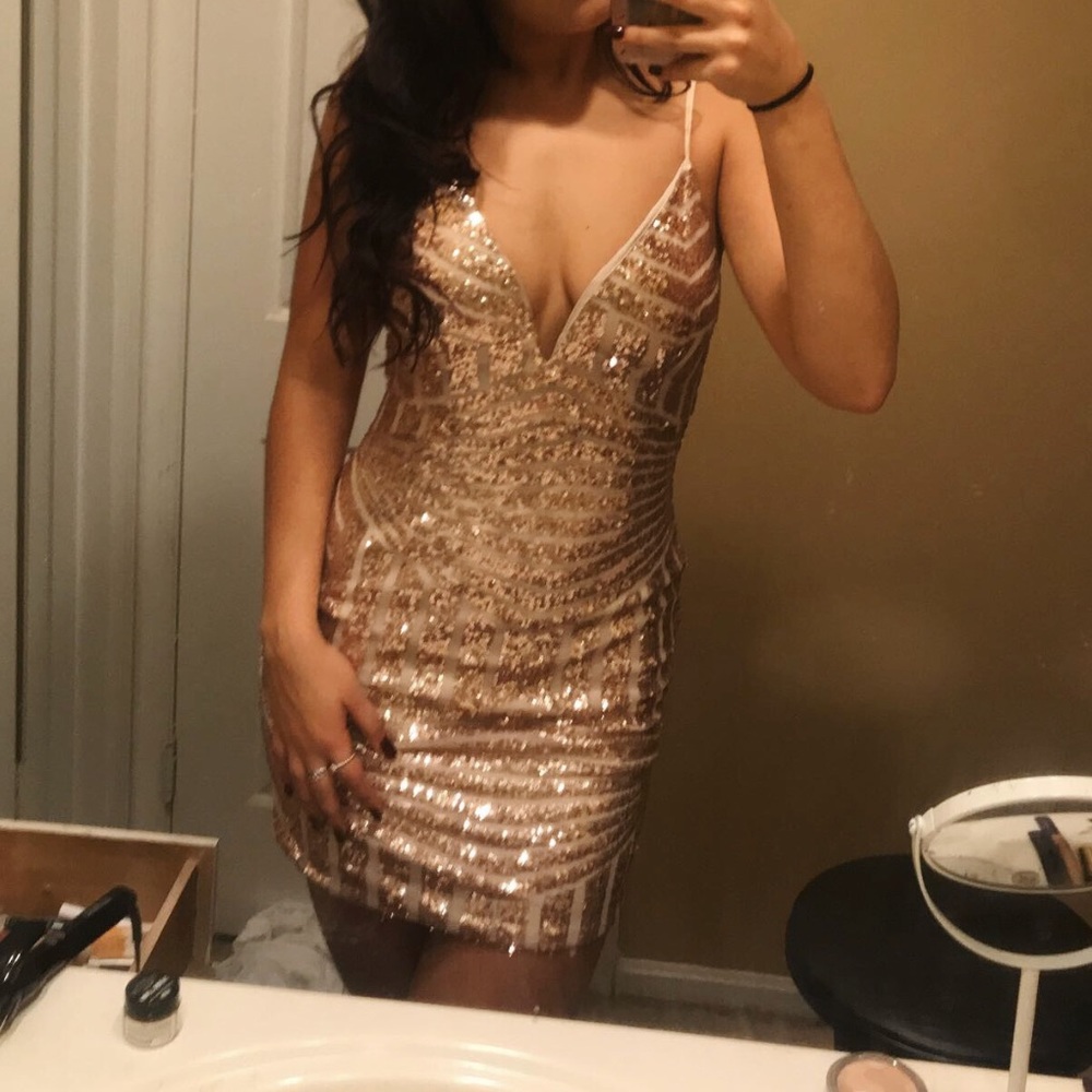 Gold Sequin Shimmer Dress